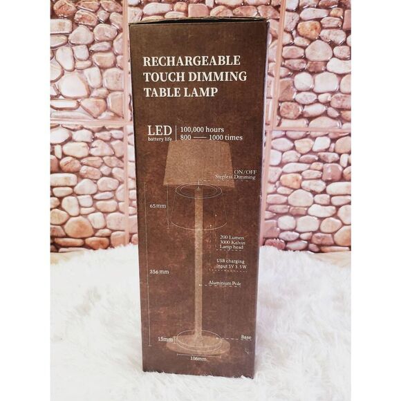 Dimmable Rechargeable Cordless White Desk Table Lamp #B8 - Picture 3 of 6